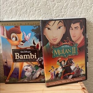 Disney Bambi and Mulan II DVD Collectionmovies cd